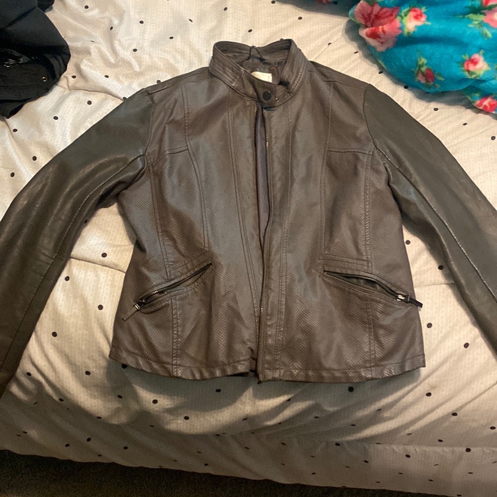 Grey Moto jacket size large